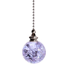 Corrente para ventilador de teto com esferas de cristal com efeito de gelo craquelado (1 unidade), compatível com ventiladores e luminárias de teto.