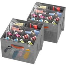 Boîte de rangement pliable pour chaussures avec couvercle transparent, 24 paires