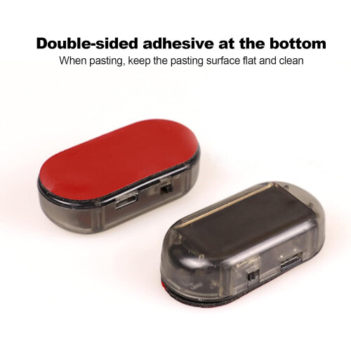 Car AntiTheft LED Light Solar Powered Security with Smart Sensor and USB Charging Red 1
