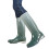 Botas de chuva impermeáveis femininas verdes, cano longo e largo. 4