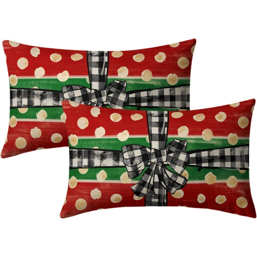 Capas de Almofada Lombar de Natal 30x50cm, Conjunto de 2