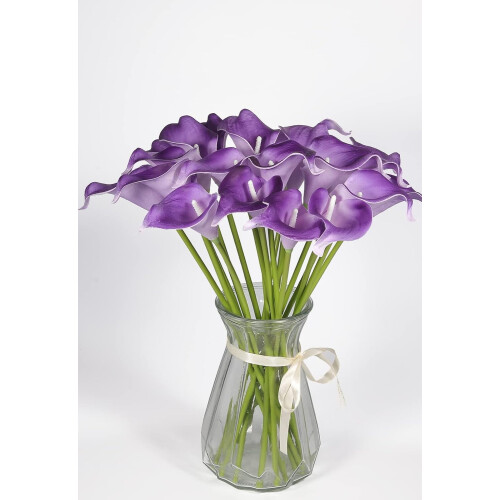 Μίνι Τεχνητά Νυφικά Μπουκέτα Calla Lily10Stem Τεχνητά Λουλούδια από Λάτεξ με Αληθινή Αφή 2