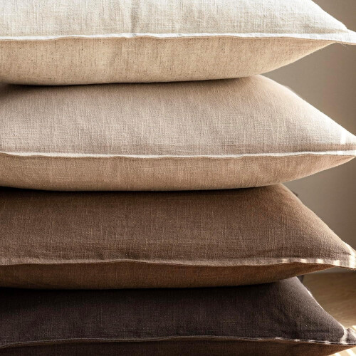 Capas de almofada decorativas de linho 22x22 polegadas (2 peças), estilo boho campestre, neutras, para sofá, cadeira e cama – Preto 2