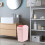 Plastic trash can with swing lid 4.5 gallon pink 6
