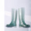 Botas de chuva impermeáveis femininas verdes, cano longo e largo. 5