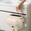 Beige Hanging Kitchen Trash Can with Lid26x25x15cm 5