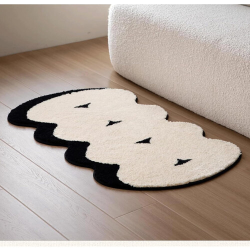 Διακόσμηση Δωματίου Y2K Cool Rugs Αισθητικό Ασπρόμαυρο Μοντέρνο Χαλί για Υπνοδωμάτιο 1