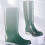 Botas de chuva impermeáveis femininas verdes, cano longo e largo. 8