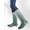 Botas de chuva impermeáveis femininas verdes, cano longo e largo. 6