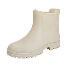 Botas de chuva impermeáveis femininas de cano curto e cano largo.