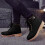 Women's Black Ankle Boots with Chunky Heel and Elastic 4