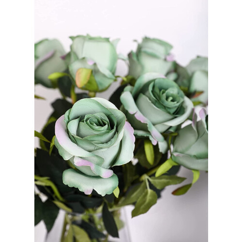 10 rosas pretas de seda realistas com hastes flexíveis. 1