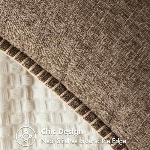 Conjunto de 2 capas de almofada decorativas estilo fazenda, marrons, 40x40 cm (16x16 polegadas), em chenille macio, com borda costurada, compatíveis 1