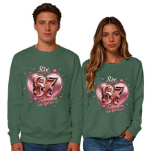 Sudaderas de San Valentín para mujer: corte holgado, manga larga, jersey de cuello redondo con estampado de corazón de amor: top suave e informal,