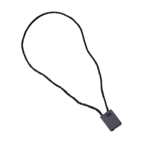 Clothing Tag Rope with Plastic Square Fastener Black 1 Pack 2
