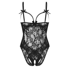 Bodysuits sin entrepierna para mujer, ropa interior de encaje, gasa, prenda de una pieza, pijamas, ropa interior