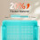Rolling Cart Organizer Plastic 3-Tier Turquoise 2
