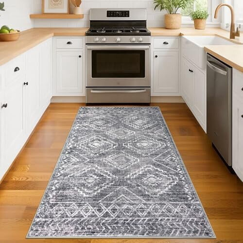 Χαλί εισόδου Boho 3x5 Πλενόμενα αντιολισθητικά χαλιά μαλακά για κουζίνα, σαλόνι, 1