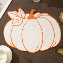 Geborduurd placemat met Halloweenpompoenmotief, 14,9 x 11 inch