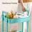 Rolling Cart Organizer Plastic 3-Tier Turquoise 4