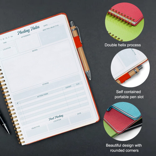 Arbejdsmøde notesbog Rød Business Planner 1 stk. 2