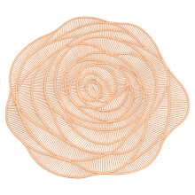 Tovaglietta rotonda in vinile color oro rosa, 38 cm