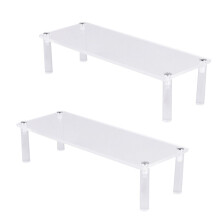 Conjunto de 2 Prateleiras Expositoras em Acrílico Transparente para Mesa