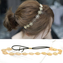 Elastisches Haarband mit hohler Rosenblüte für Damen