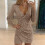 Γυναικείο Επίσημο Φόρεμα Bodycon Plus Size Sequin Λαμπερό Σέξι V Λαιμόκοψη Κομψό 1