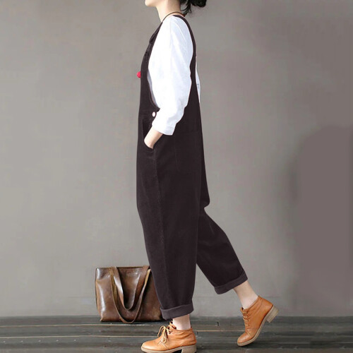 Rbaofujie Τζιν Φόρμες για Γυναικεία Καλοκαιρινή Casual Τσέπη Romper Μακρύ Playsuit με Τιράντες 1