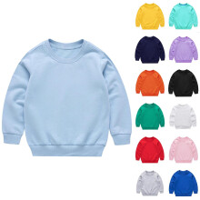 Kukoosong Babyjongens- en meisjessweatshirts met lange mouwen, peuterkleding voor de herfst, ronde hals, effen hoodies zonder capuchon, fleece truien