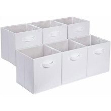 Opvouwbare stoffen kubusvormige opbergbakken, set van 6