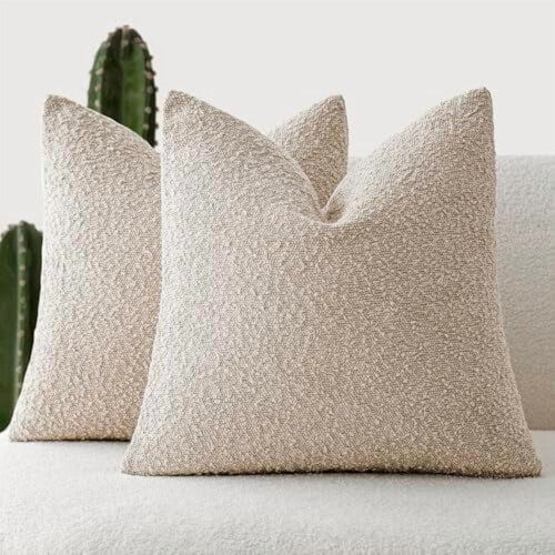 Κάλυμμα μαξιλαριού Boucle Throw 22x22in Oatmeal, συσκευασία των 2 τεμαχίων