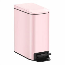 Slim 6L bathroom trash can stainless steel pink