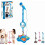Karaoke Microphone Toy with Stand and LED Lights Blue 1