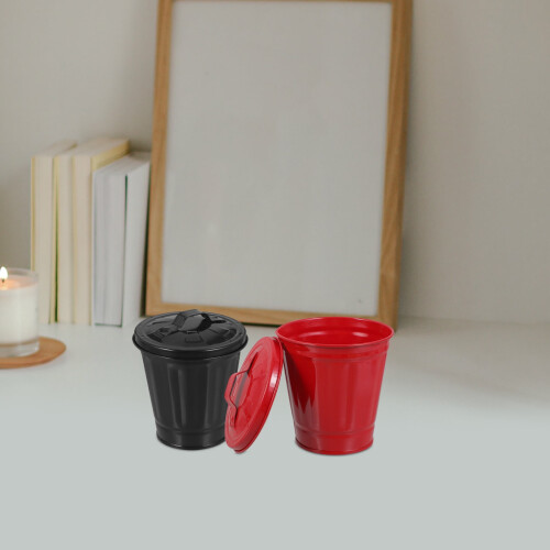 Poubelle de bureau en fer galvanisé 9,3 cm 2