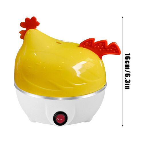 7-Egg Capacity Chicken-Shaped Egg Cooker – Cute Mini Steamer, for Eggs/Sweet Potatoes/Corn, Automatic Shut-Off 2
