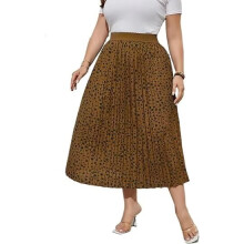 Női plus size rakott szoknya lezser sifon rugalmas derekú bohém szoknyák plus size midi szoknyák