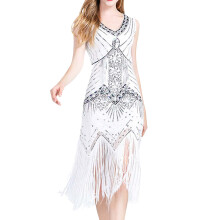 Festliche Kleider für Damen, Karnevalskleid im Retro-Stil, Paillettenkleid mit Fransen, hochwertiges Kleid, Tanzkleid, Paillettenkleid, Partykleid,