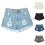 Stretchy denimshorts med lomme i mørkeblå til dame 4