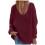 Winterstrickpullover für Damen 2025, einfarbig, lockerer V-Ausschnitt-Pullover, einreihiger Pullover, Strickjacke, Mantel, burgunderrot 1