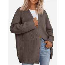 Damen-Cardigan, neuer Cardigan mit großen Knöpfen, modisches Oberteil