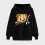 Schwarzer Damen-Langarmhoodie mit Herzmuster 2