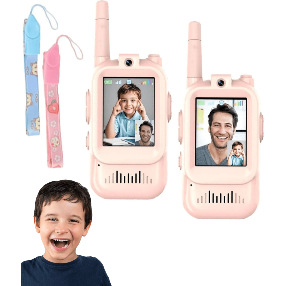 Kids' Rechargeable Video Walkie Talkies With Hd Camera And Pink/Blue 959110379141