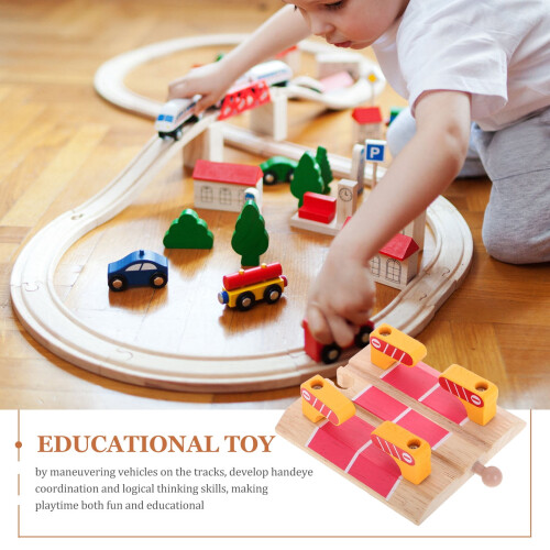 Wooden Train Track Accessories Station Platform with Road 2