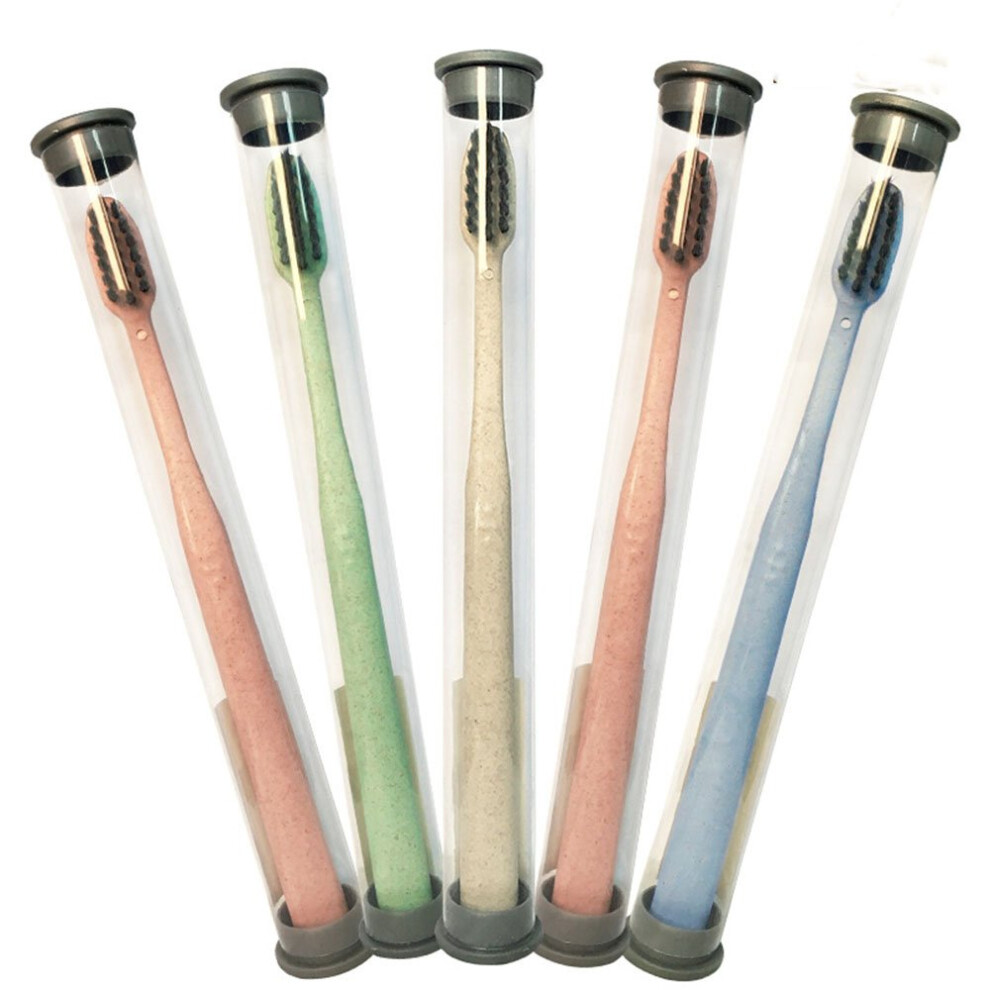 Bamboo Charcoal Soft Bristle Toothbrush 5 Pack Eco Friendly Small Head for Sensitive Gums