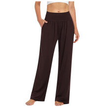 Pantalones casuales holgados de pierna ancha y talle alto para mujer, ideales para deportes, playa, vacaciones y para estar cómodos en casa.