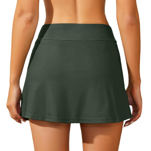 Tankini με πλάγια σχισμή από νάιλον, φούστα μαγιό (γυναικείο) 2