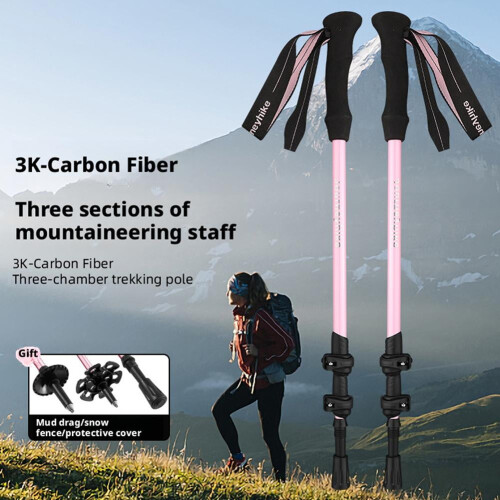 Μπατόν πεζοπορίας 3K Carbon 170g ρυθμιζόμενοι 1