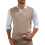 Men's V-neck sweater vest solid color relaxed fit 4